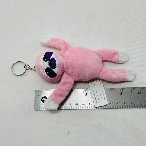 Battat Sloth Plush Doll Toy Figure Keyring Keychain Chain Women Pink Hang Small - Picture 5 of 10